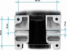 Размеры опорной площадки двигателя для алмазного бурения Messer DM250E Размеры опорной площадки двигателя для алмазного бурения Messer DM250E