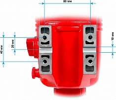 Размеры опорной площадки двигателя для алмазного бурения Messer DM350E Размеры опорной площадки двигателя для алмазного бурения Messer DM350E
