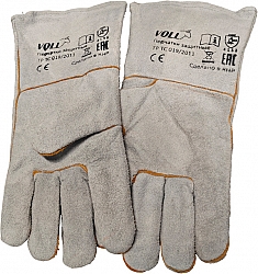 Спилковые рабочие защитные перчатки для прочистки канализации Voll 1 штука