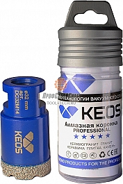 Упаковка коронки алмазной по керамограниту Keos Professional Vacuum Brazed M14 32 мм